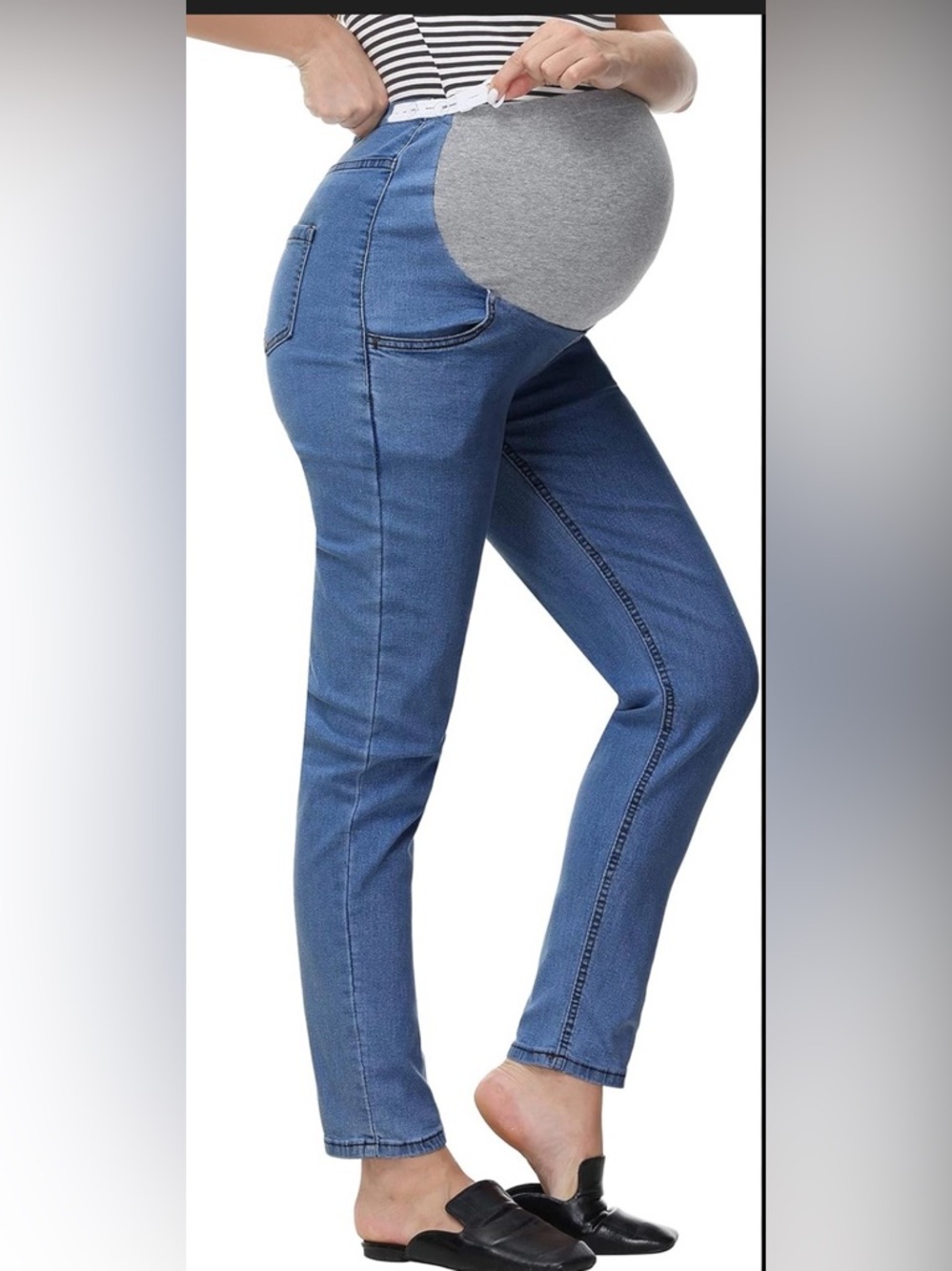 NWT Maacie Maternity Jeans High-Waisted Over-The-Bell Support Size Large